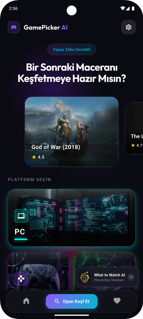 GamePicker AI App Interface